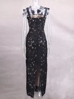 Bodycon Long Dress With Bow Straps Summer Long Party Dress For Women 2026