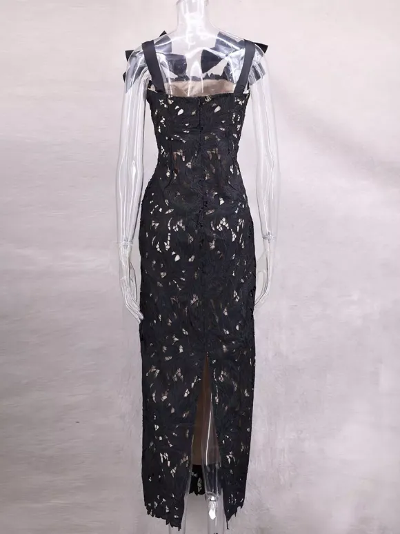 Bodycon Long Dress With Bow Straps Summer Long Party Dress For Women 2026