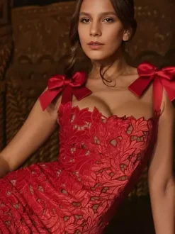 Bodycon Long Dress With Bow Straps Summer Long Party Dress For Women 2026