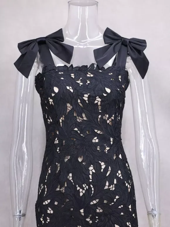 Bodycon Long Dress With Bow Straps Summer Long Party Dress For Women 2026