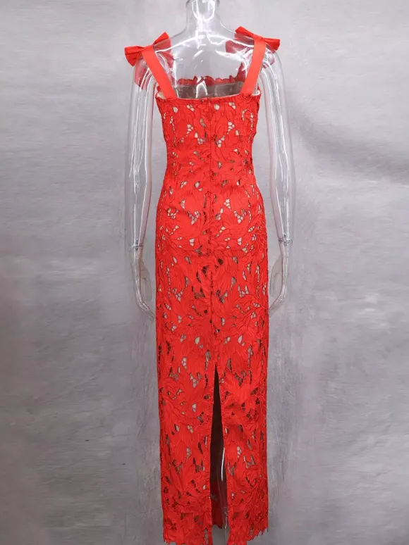 Bodycon Long Dress With Bow Straps Summer Long Party Dress For Women 2026