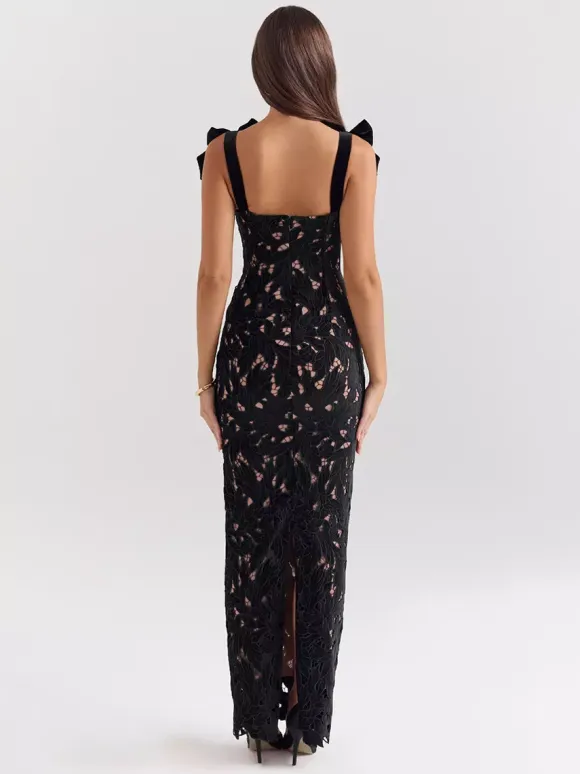 Bodycon Long Dress With Bow Straps Summer Long Party Dress For Women 2026