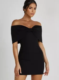 Bodycon Dresses Backless Foldover Party Mini Dresses In Black