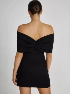 Bodycon Dresses Backless Foldover Party Mini Dresses In Black