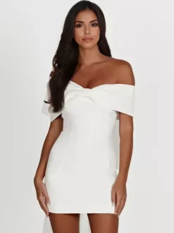 Bodycon Dresses Backless Foldover Party Mini Dresses In Black