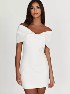 Bodycon Dresses Backless Foldover Party Mini Dresses In Black