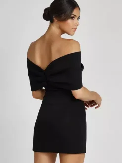 Bodycon Dresses Backless Foldover Party Mini Dresses In Black