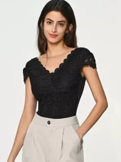Bodysuit White Lace Tops For Women