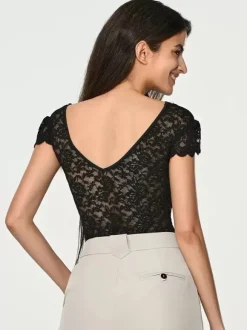 Bodysuit White Lace Tops For Women