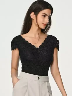 Bodysuit White Lace Tops For Women