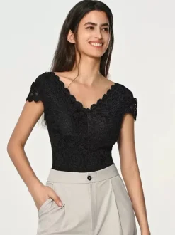 Bodysuit White Lace Tops For Women