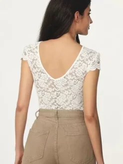 Bodysuit White Lace Tops For Women