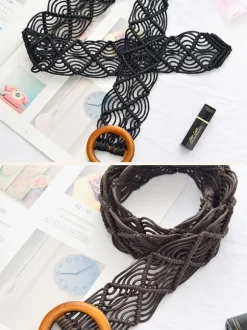Bohemian Belt Cutout Ring Detailed Chic Belts