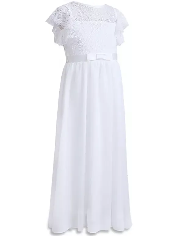Boho Lace Flower Girl Dresses Jewel Neck Sleeveless Pleated Formal Kids Pageant Dresses
