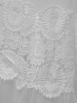 Boho Wedding Dress Lace Cut Out A-Line Floor-Length Natural Waist Zipper Sleeveless Designed Neckline Ivory