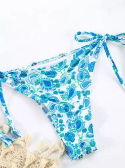 Boho Printed Lace Ruffled String Bikini 2-piece Swimsuit For Summer 2026
