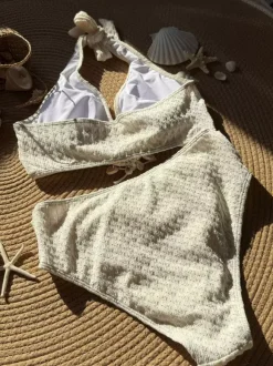 Boho Solid Color 2-Piece Swimsuit For Summer 2026