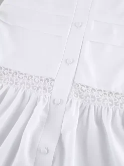 Boho Tiered Maxi Dress For Women - White Lace Patchwork Square Neck Chic Sundress - Summer Beach Vacation 2026