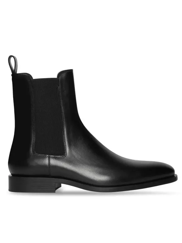 Boots For Men Fabulous Embroidered Artwork Cowhide Square Toe Chelsea Boots