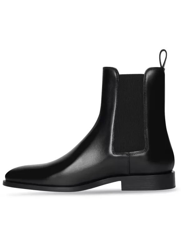 Boots For Men Fabulous Embroidered Artwork Cowhide Square Toe Chelsea Boots