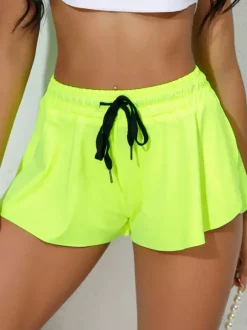Bottoms Women's Activewear Buttom White Polyester For Running Summer Activewear