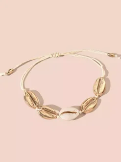 Bracelet For Woman Blond Crochet Shell Non Stone Rectangular Mariner Chain Knit Bracelets