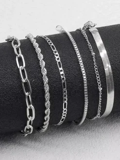 Bracelet Multi-Layer Beaded Braid Plated Chic Casual Bracelet