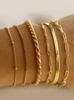 Bracelet Multi-Layer Beaded Braid Plated Chic Casual Bracelet