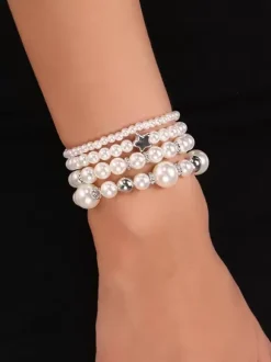 Bracelet Pearl Harmoniously Varied Beaded Star 4PCS Bracelets