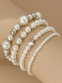 Bracelet Pearl Harmoniously Varied Beaded Star 4PCS Bracelets