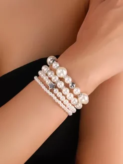 Bracelet Pearl Harmoniously Varied Beaded Star 4PCS Bracelets