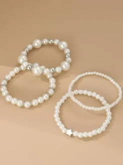 Bracelet Pearl Harmoniously Varied Beaded Star 4PCS Bracelets