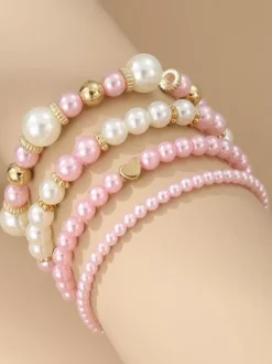 Bracelet Pearl Harmoniously Varied Beaded Star 4PCS Bracelets