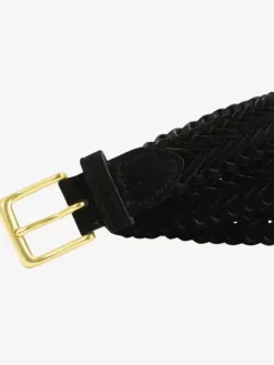 Braided Leather Belt Distressed Retro Women's Belts With Buckle