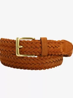 Braided Leather Belt Distressed Retro Women's Belts With Buckle