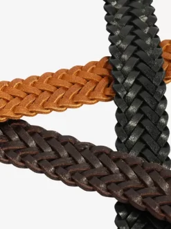 Braided Leather Belt Distressed Retro Women's Belts With Buckle