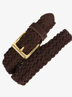 Braided Leather Belt Distressed Retro Women's Belts With Buckle