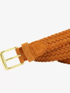 Braided Leather Belt Distressed Retro Women's Belts With Buckle