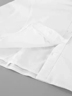 Breathable Cotton Mini Dress Women - White Cottagecore Puff Sleeve Ruched Square Neck - Summer Garden Party Date Night 2026