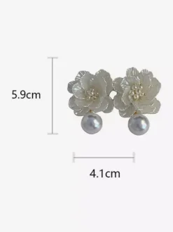 Bridal Earrings Diamond Metal Pierced Wedding Jewelry