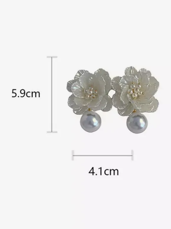 Bridal Earrings Diamond Metal Pierced Wedding Jewelry