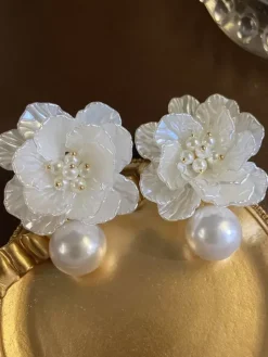 Bridal Earrings Diamond Metal Pierced Wedding Jewelry