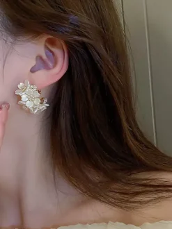 Bridal Earrings Rhinestone Girl's Rhinestone Pierced Wedding Jewelry