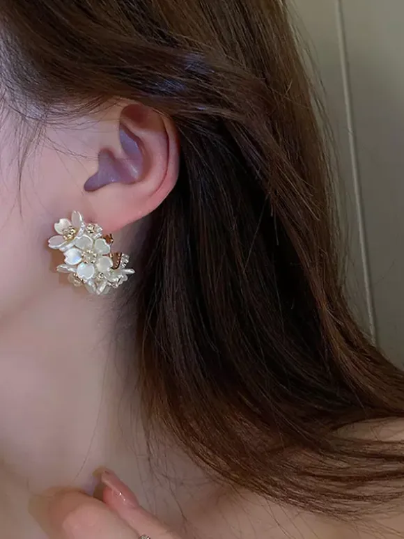 Bridal Earrings Rhinestone Girl's Rhinestone Pierced Wedding Jewelry