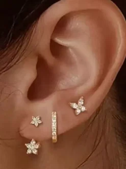 Bridal Earrings Rhinestone Metal Pierced Bridal Jewelry
