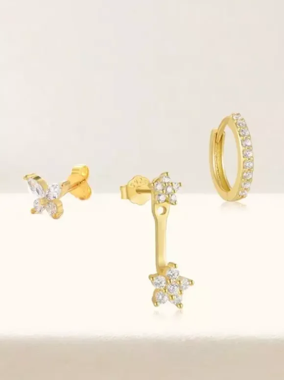 Bridal Earrings Rhinestone Metal Pierced Bridal Jewelry