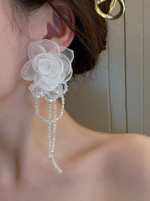 Bridal Earrings Rhinestone Women's Rhinestone Pierced Bridal Jewelry
