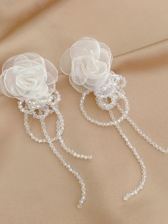 Bridal Earrings Rhinestone Women's Rhinestone Pierced Bridal Jewelry