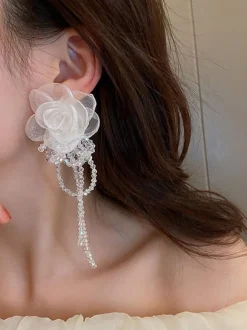 Bridal Earrings Rhinestone Women's Rhinestone Pierced Bridal Jewelry