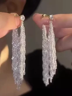 Bridal Earrings Women's Metal Pierced Bridal Jewelry